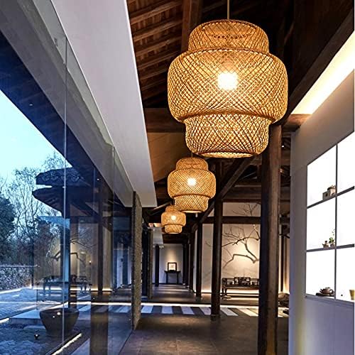 Southeast Asian Style Bamboo Chandelier 1 Light Geometry Lamp Shade