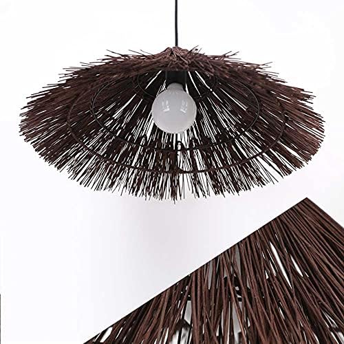 Natural Rattan Chandelier Lampshade with E26 Base