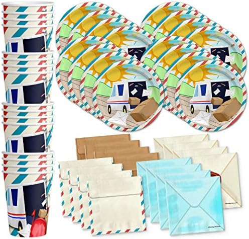 Mailman Birthday Party Plates Napkins Cups Set for 16