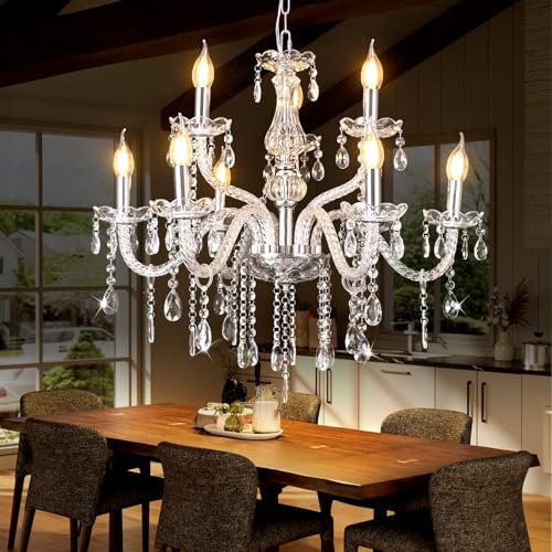 Modern Elegant 9 Light Crystal Chandelier for Home Decor