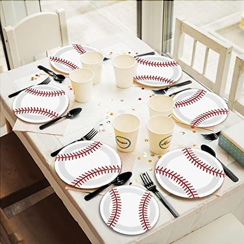 Wiooffen 72pcs Baseball Party Plates Set