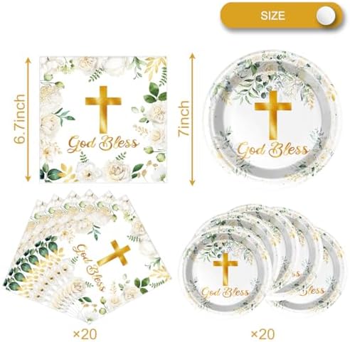 OULUN God Bless Tableware Set 20 Plates 20 Napkins
