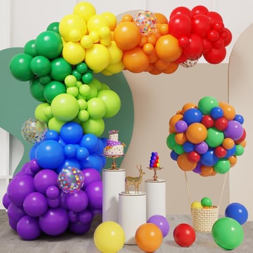 140pcs Rainbow Balloon Arch Kit for Birthday Party Decorations