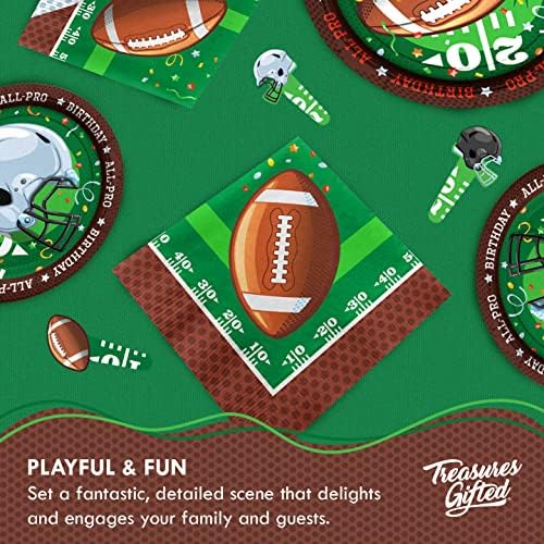 Treasures Gifted Football Birthday Plates 8 Count 9 Inch