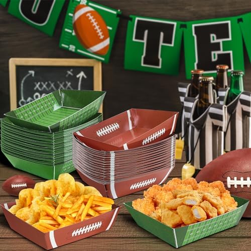 Sawowkuya 36Pcs Football Serving Trays for Parties