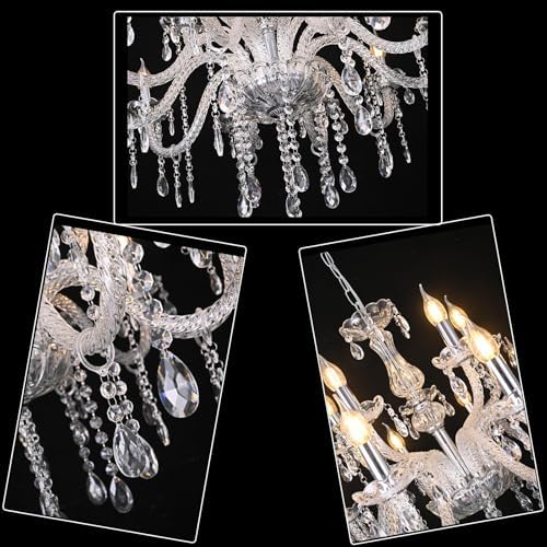 MALOSA 15 Light Crystal Chandelier for High Ceilings