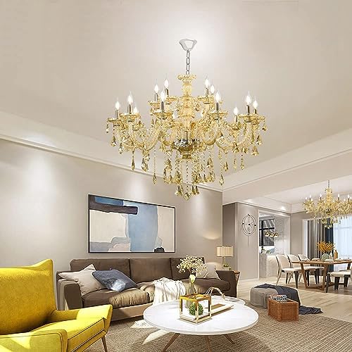 Durahonn 15 Light Cognac Crystal Chandelier