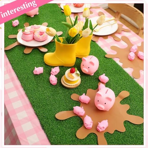 FoldTier 33 Pcs Pink Pig Party Supplies Set