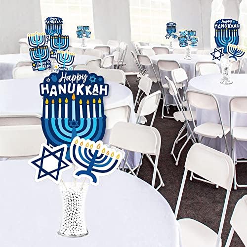 Big Dot of Happiness Hanukkah Menorah Centerpieces - 35 Pieces