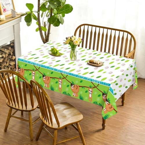 Animal Sloth Themed 3Pcs Tablecloths for Birthday Parties