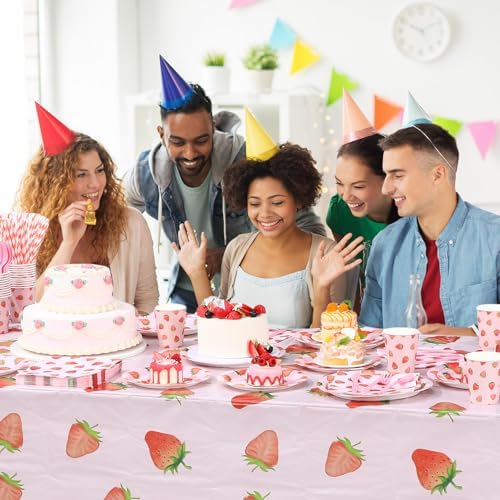 452 Pcs Strawberry Party Decor Set Plates Napkins Cups
