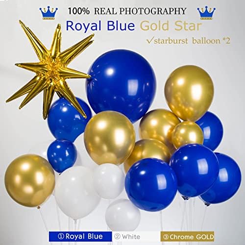 Royal Blue and Gold Balloon Garland Arch Kit 156Pcs