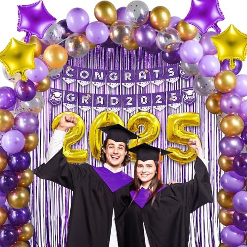2025 Graduation Decorations Set with Balloons and Banners