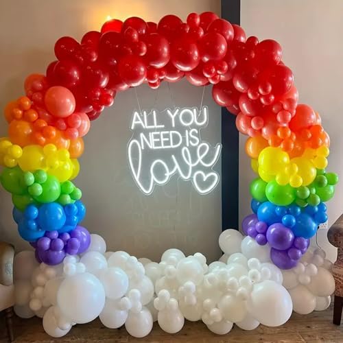 140pcs Rainbow Balloon Arch Kit for Birthday Party Decorations