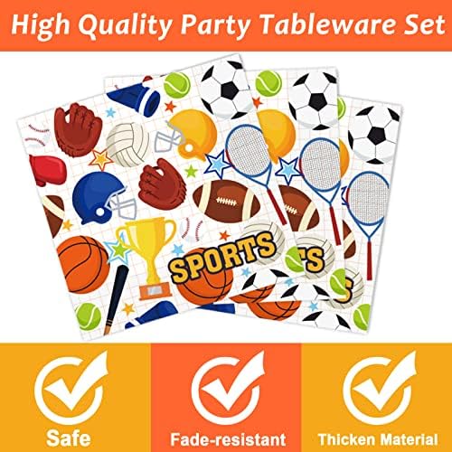 Tevxj 96PCS Sports Birthday Tableware Set for 24 Guests