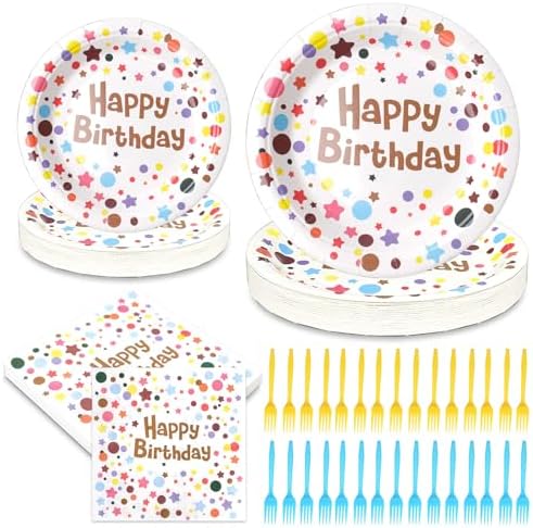 150 Pcs Happy Birthday Party Supplies Tableware