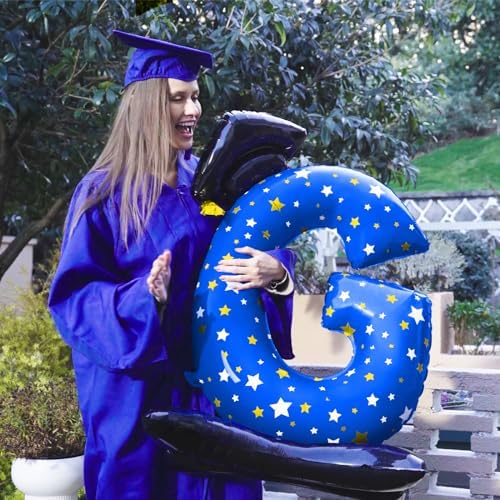 Graduation Party Decorations Blue Grad Foil Balloon Class of 2024