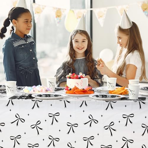 172 Pcs Black Bow Party Tableware Set for Birthday