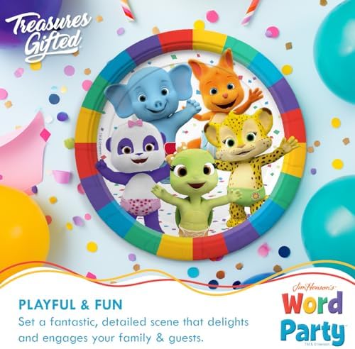Treasures Gifted Word Party Plates 24 Count 7 Inch