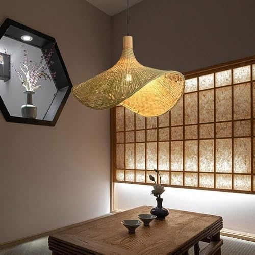 Modern Rattan Chandelier Pendant Light E27 Ceiling Lamp 50cm