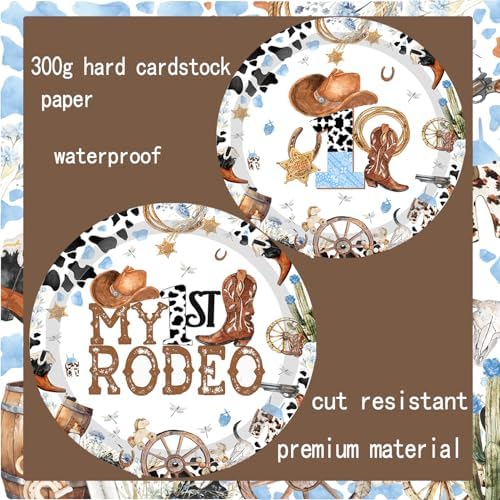 My First Rodeo Birthday Tableware Set for 1st Birthday Party