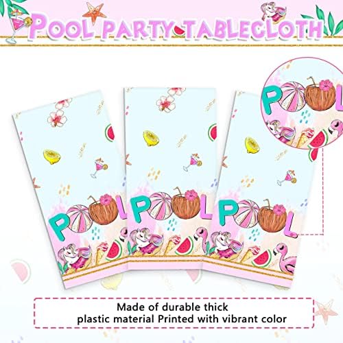 Zhynice Summer Pool Party Tablecloth Decorations