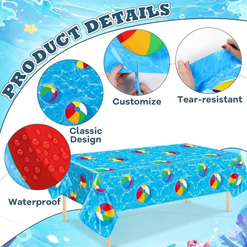 gisgfim 100ft x 51in Summer Beach Ball Tablecloth Roll