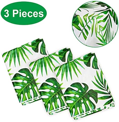Hawaii Palm Leaves Tablecloths 3PCS for Luau Party Decoration