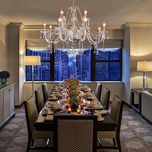 CRYSTOP 12 Lights Crystal Candle Chandelier 2 Lights Wall Sconce