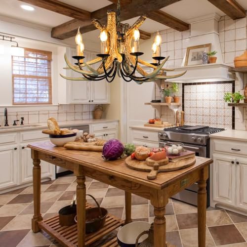 Debemenes Rustic Antler Chandelier 8 Lights 29 Inch
