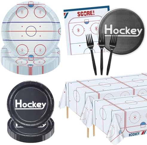 Hockey Birthday Tableware Set - 162Pcs for 40 Guests
