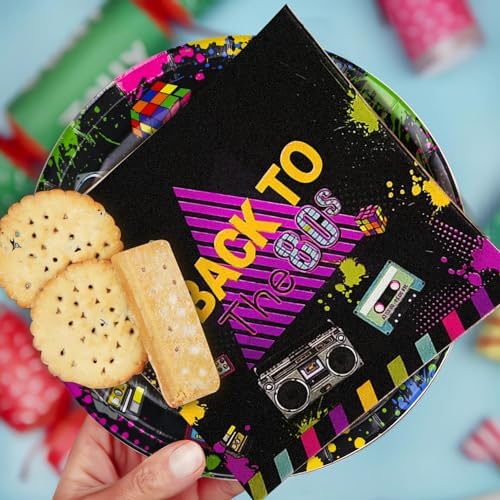 80s Theme Party Tableware 24Pcs Set