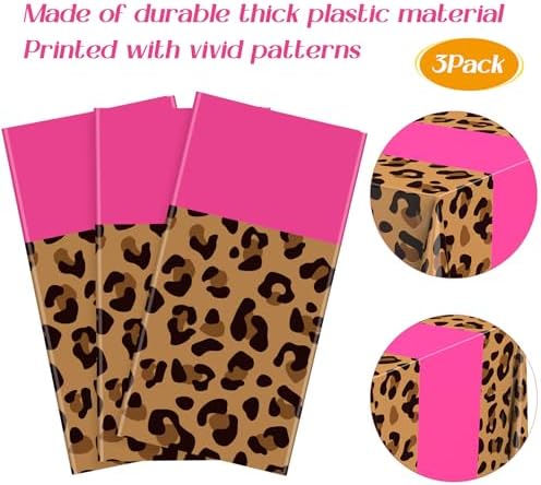 Buryeah Leopard Print Tablecloth Pink 54x108