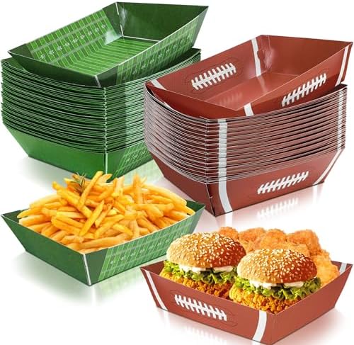 Sawowkuya 36Pcs Football Serving Trays for Parties