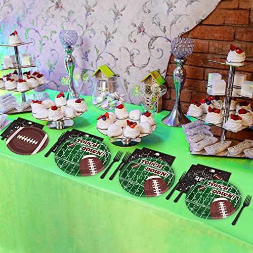 96 Piece Football Themed Tableware Set for 24 Guests