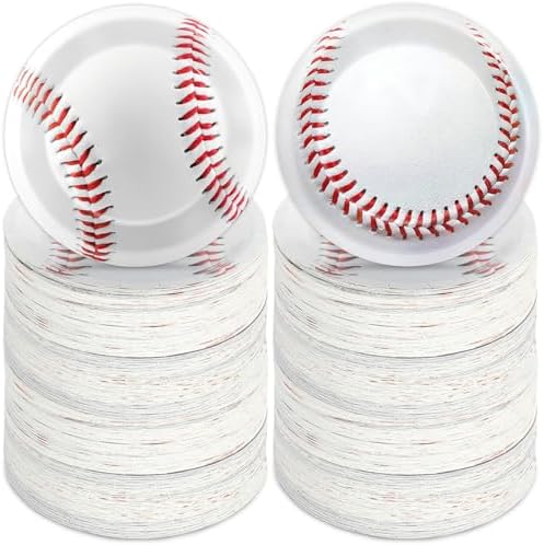 OBUSATT 200 Pcs Baseball Decor Paper Plates Set