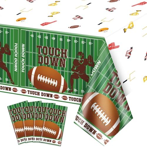 4Pcs Football Tablecloths - Touch Down Decor for Parties