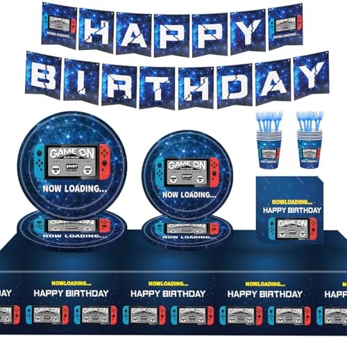 Video Game Party Supplies Set for 24 Guests