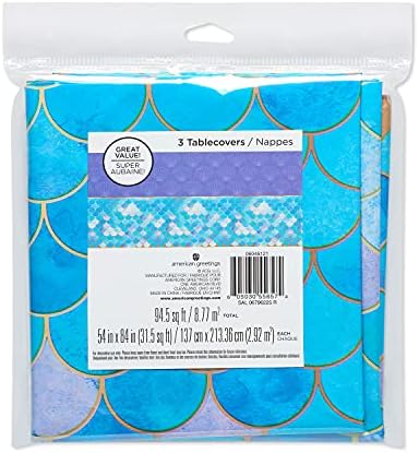 American Greetings Mermaid Table Covers 3-Pack