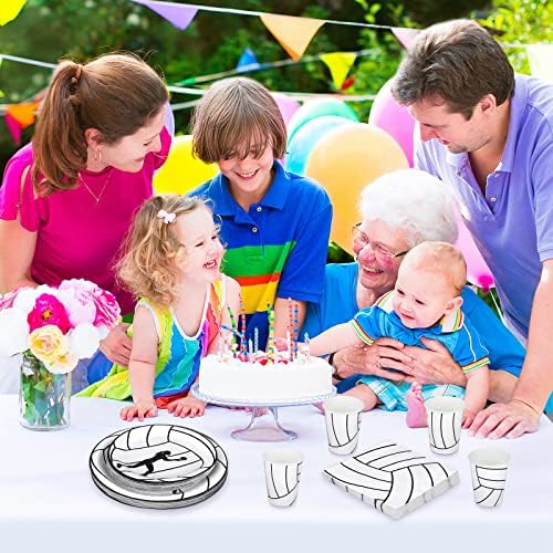 Durony 96 Piece Volleyball Party Tableware Set