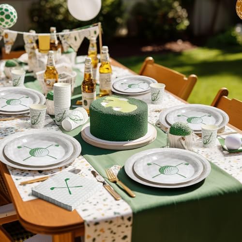 96 Pcs Golf Party Plates and Cups Set for 24 Guests