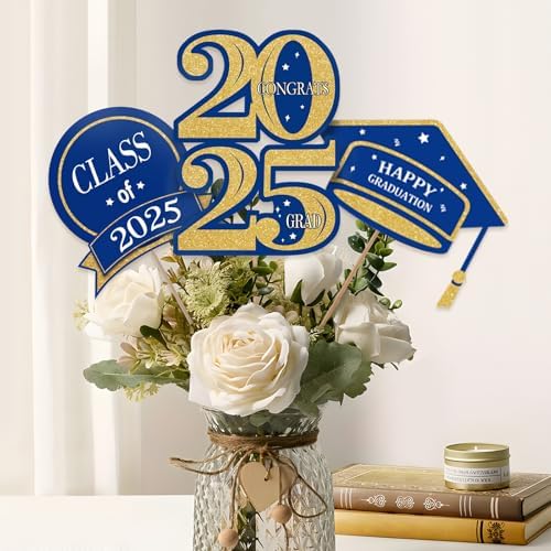 ORIENTAL CHERRY Graduation Centerpieces 30 Pack Blue Gold Decorations