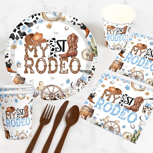 My First Rodeo Birthday Tableware Set for 1st Birthday Party