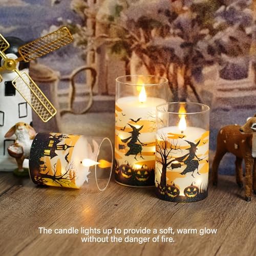 Halloween Flameless Candles with Remote Set of 3