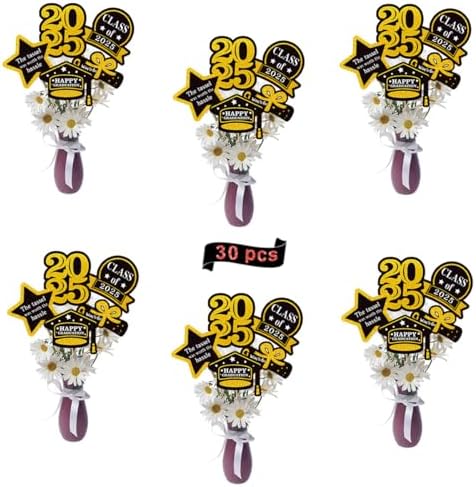 2025 Graduation Decor Centerpiece Sticks Red Black