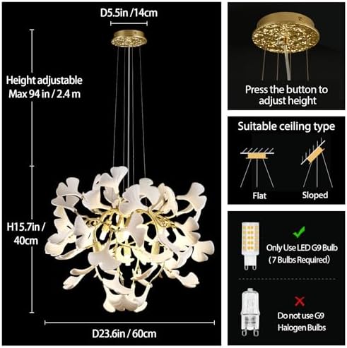 Modern Gold Tree Branch Chandelier for Dining Room