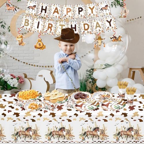 155Pcs Cowboy Party Decor Set for 20 Guests