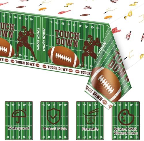 4Pcs Football Tablecloths - Touch Down Decor for Parties