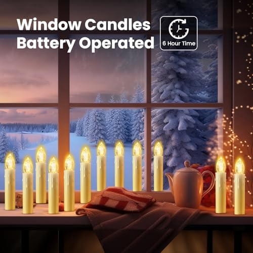 JOSU Flameless Candles Birthday Decor 12PCS LED