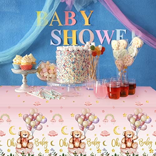 Tatuo 3 Pack Bear Baby Shower Tablecloths